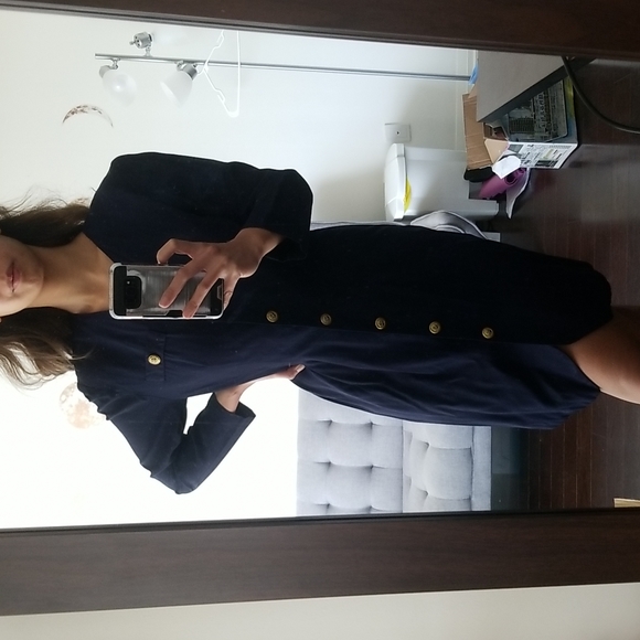 Vintage navy shirt dress - Picture 3 of 7